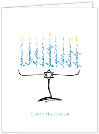 Hanukkah Greeting Cards by Bonnie Marcus  - Hanukkah Candles