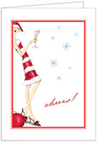 Christmas Greeting Cards by Bonnie Marcus  - Candy Cane Fashion Girl