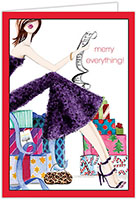 Interfaith Greeting Cards by Bonnie Marcus  - Fashion Girl Merry Everything