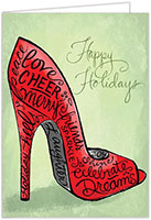 Christmas Greeting Cards by Bonnie Marcus  - Holiday Heel