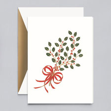 Crane Boxed Holiday Greeting Cards (Engraved Holly Sprig) Crane Boxed Holiday Greeting Cards (Engraved Holly Sprig)