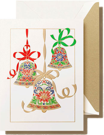 Boxed Holiday Greeting Cards by Crane & Co. (Engraved Elegant Bells)