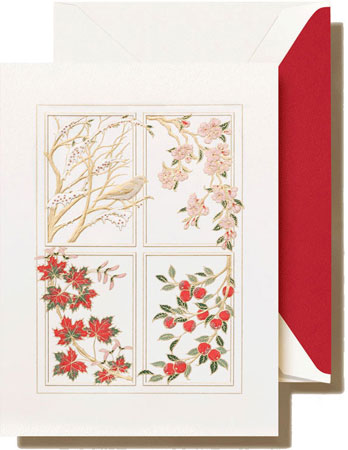 Boxed Holiday Greeting Cards by Crane & Co. (Engraved Four Seasons)