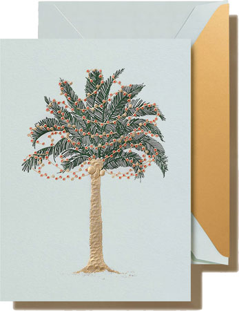 Boxed Holiday Greeting Cards by Crane & Co. (Engraved Twinkling Palms)