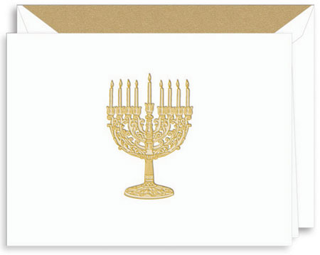 Boxed Hanukkah Greeting Cards by Crane & Co. (Engraved Menorah)