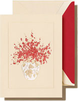 Boxed Holiday Greeting Cards by Crane & Co. (Engraved Pepperberry Vase)