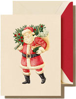 Boxed Holiday Greeting Cards by Crane & Co. (Engraved Classic Santa)