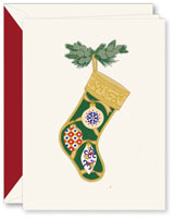Boxed Holiday Greeting Cards by Crane & Co. (Engraved Classic Stocking)