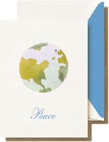 Boxed Holiday Greeting Cards by Crane & Co. (Watercolor Embossed Globe)