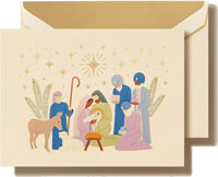 Boxed Holiday Greeting Cards by Crane & Co. (Foil Embossed Nativity)