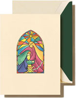 Boxed Holiday Greeting Cards by Crane & Co. (Foil Embossed Stained Glass)