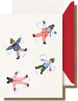 Boxed Holiday Greeting Cards by Crane & Co. (Debossed Snow Angels)