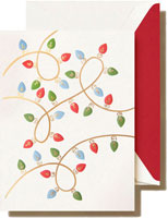 Boxed Holiday Greeting Cards by Crane & Co. (Foil Embossed String Of Lights)
