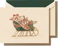 Boxed Holiday Greeting Cards by Crane & Co. (Foil Embossed Sleigh)