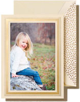 Boxed Holiday Photo Mount Cards by Crane & Co. (Gold Beaded Border)