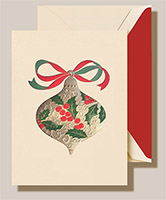 Boxed Holiday Greeting Cards by Crane & Co. (Engraved Filigree Ornament)