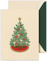 Boxed Holiday Greeting Cards by Crane & Co. (Engraved Candlelight Christmas Tree)
