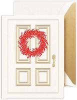Boxed Holiday Greeting Cards by Crane & Co. (Engraved Red Berry Wreath)