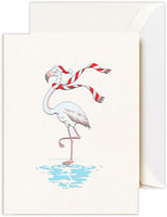 Boxed Holiday Greeting Cards by Crane & Co. (Engraved Festive Flamingo)