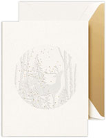 Boxed Holiday Greeting Cards by Crane & Co. (Embossed Birch Forest Reindeer)