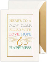 Boxed New Year's Greeting Cards by Crane & Co. (Foil New Year's Wishes)