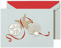 Boxed Holiday Greeting Cards by Crane & Co. (Engraved Elegant Sea Shells)