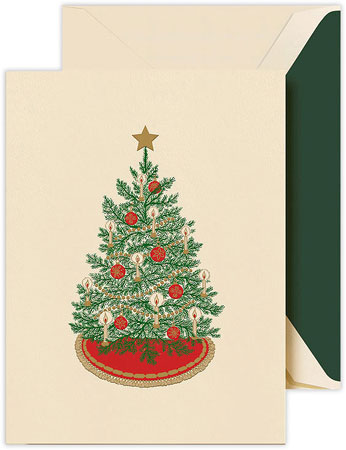 Boxed Holiday Greeting Cards by Crane & Co. (Engraved Candlelight Christmas Tree) Boxed Holiday Greeting Cards by Crane & Co. (Engraved Candlelight Christmas Tree)