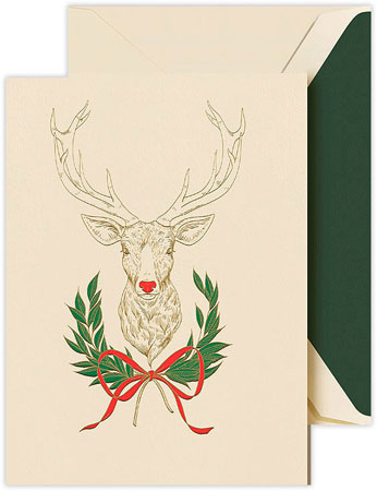 Boxed Holiday Greeting Cards by Crane & Co. (Engraved Decorated Reindeer) Boxed Holiday Greeting Cards by Crane & Co. (Engraved Decorated Reindeer)