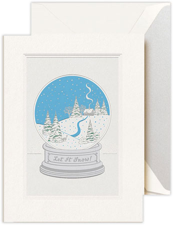 Boxed Holiday Greeting Cards by Crane & Co. (Engraved Snow Globe)