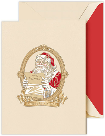 Boxed Holiday Greeting Cards by Crane & Co. (Engraved Santa With Letter) Boxed Holiday Greeting Cards by Crane & Co. (Engraved Santa With Letter)