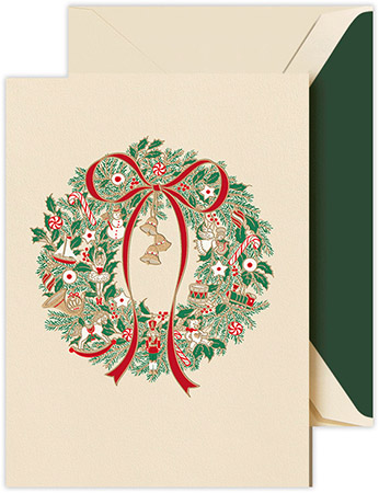 Boxed Holiday Greeting Cards by Crane & Co. (Engraved Christmas Morning Wreath) Boxed Holiday Greeting Cards by Crane & Co. (Engraved Christmas Morning Wreath)