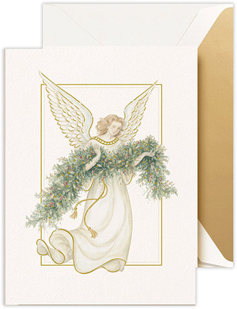 Boxed Holiday Greeting Cards by Crane & Co. (Foil Embossed Fair Angel) Boxed Holiday Greeting Cards by Crane & Co. (Foil Embossed Fair Angel)