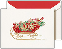Boxed Holiday Greeting Cards by Crane & Co. (Engraved Santa's Sleigh)