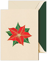 Boxed Holiday Greeting Cards by Crane & Co. (Engraved Poinsettia in Bloom)