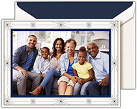 Boxed Holiday Photo Mount Cards by Crane & Co. (Engraved Starburst Frame)