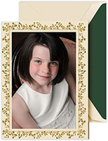 Boxed Holiday Photo Mount Cards by Crane & Co. (Engraved Holly and Berry Frame)