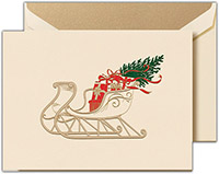 Boxed Holiday Greeting Cards by Crane & Co. (Engraved Victorian Sleigh Ride)