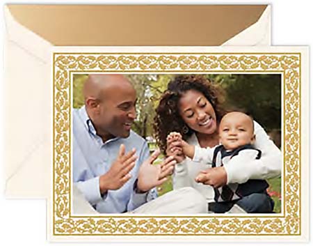 Boxed Holiday Photo Mount Cards by Crane & Co. (Golden Holly) Boxed Holiday Photo Mount Cards by Crane & Co. (Golden Holly)