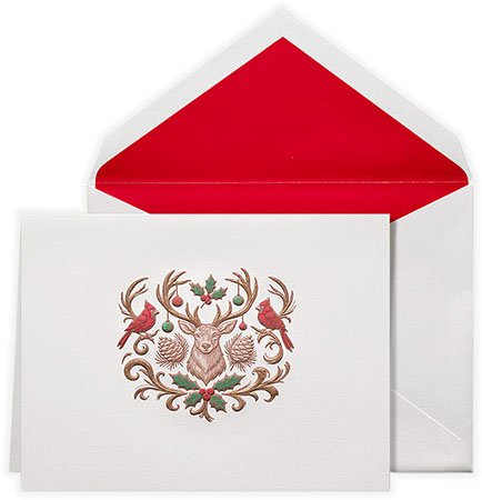 Boxed Holiday Greeting Cards by Crane & Co. (Engraved Holiday Crest Christmas)