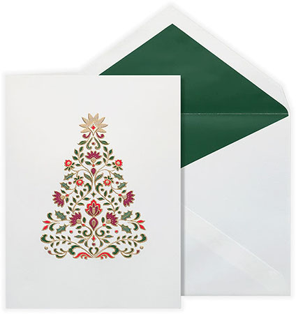 Boxed Holiday Greeting Cards by Crane & Co. (Engraved Nordic Tree)