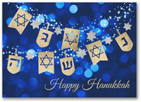 Hanukkah Greeting Cards by Carlson Craft - Hanukkah Bunting