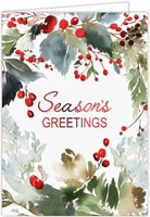 Holiday Greeting Cards by Carlson Craft - Watercolor Seasons with Foil