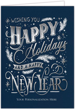 Holiday Greeting Cards by Carlson Craft - December Wishes with Foil