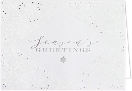 Holiday Greeting Cards by Carlson Craft - Shimmering Snowflake Greetings with Foil