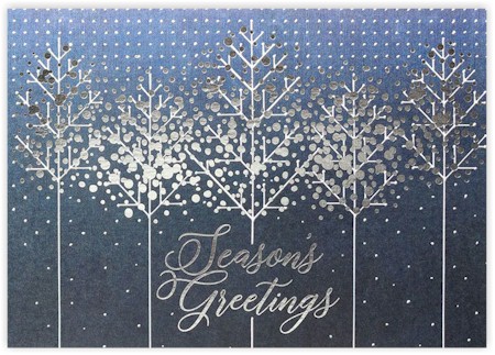 Brown Glitter Modern Festive Tree & Snowflake Wrapping Paper