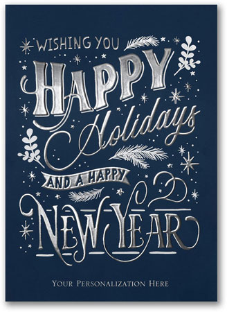 Holiday Greeting Cards by Carlson Craft - December Wishes with Foil