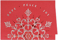 Holiday Greeting Cards by Carlson Craft - Scarlet Peace with Foil