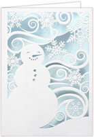 Holiday Greeting Cards by Carlson Craft - Snowman Swirls with Foil