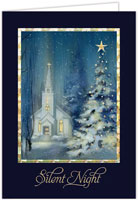 Holiday Greeting Cards by Carlson Craft - Silent Winter Night with Foil