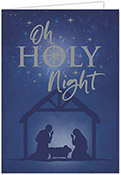 Holiday Greeting Cards by Carlson Craft - Divine Nativity - Silver